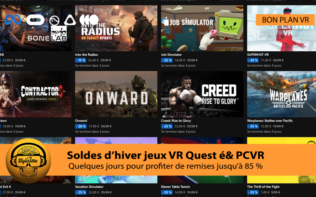 Soldes hiver jeux VR Meta Quest et casques PCVR