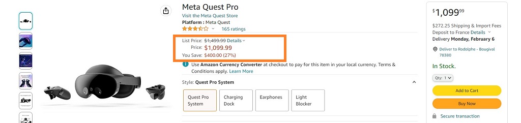 Solde Meta Quest Pro 2023