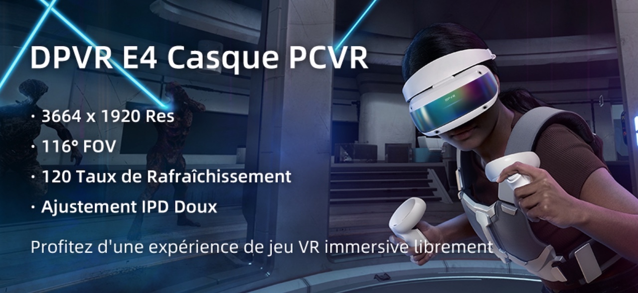 DPVR E4 Casque de Réalite Virtuelle VR Headset avec Contrôleur sans Fil,  Casque VR PC pour Steam Jeux VR, Ordinateur personnel : : Jeux  vidéo