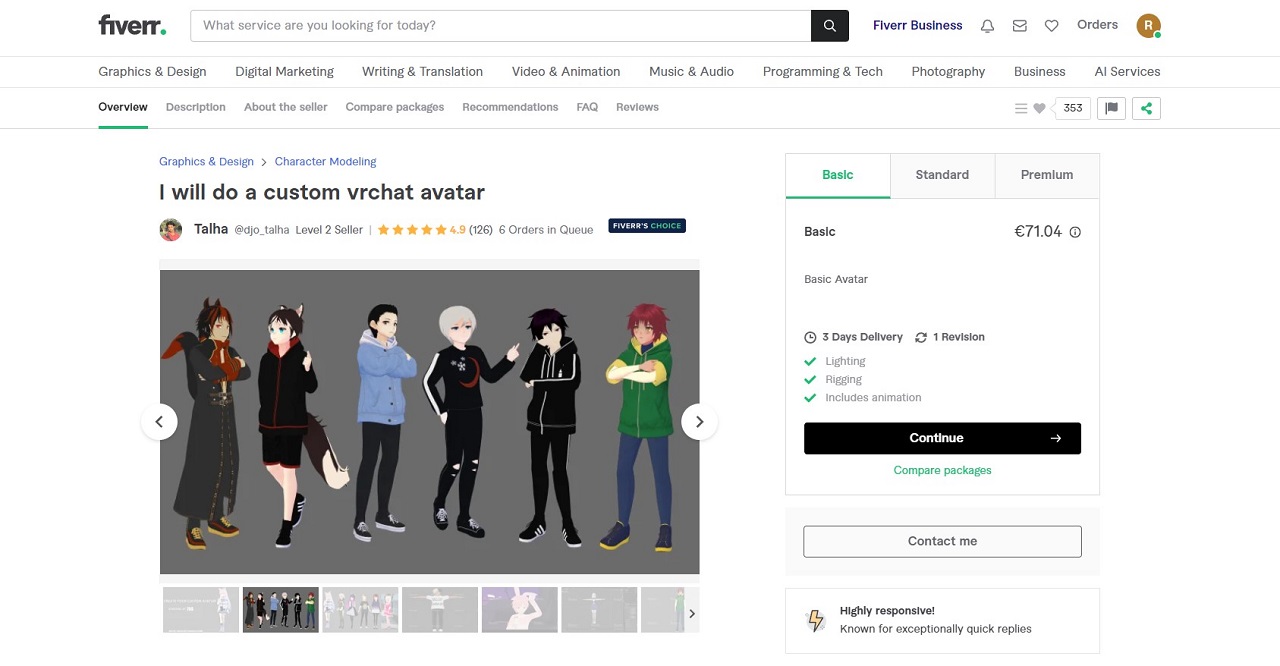 fiverr artiste réalise votre avatar vrchat