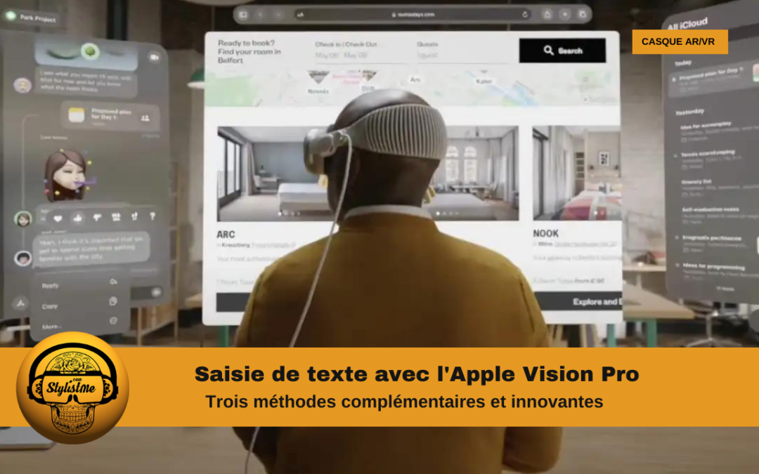 Saisie de texte avec l&rsquo;Apple Vision Pro les options