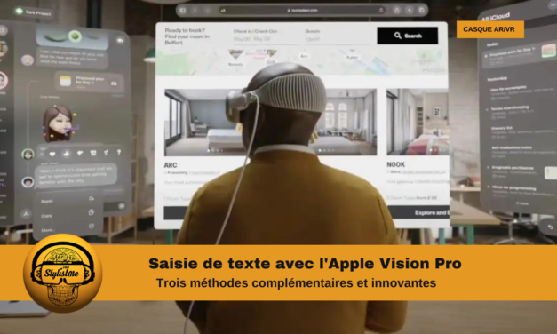 Saisie de texte avec l’Apple Vision Pro les options