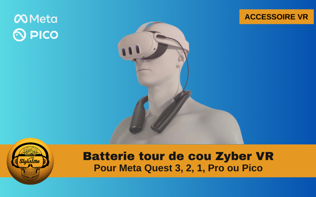 Batterie externe Zyber tour de cou pour Quest 3, 2, 1 Pro et Pico
