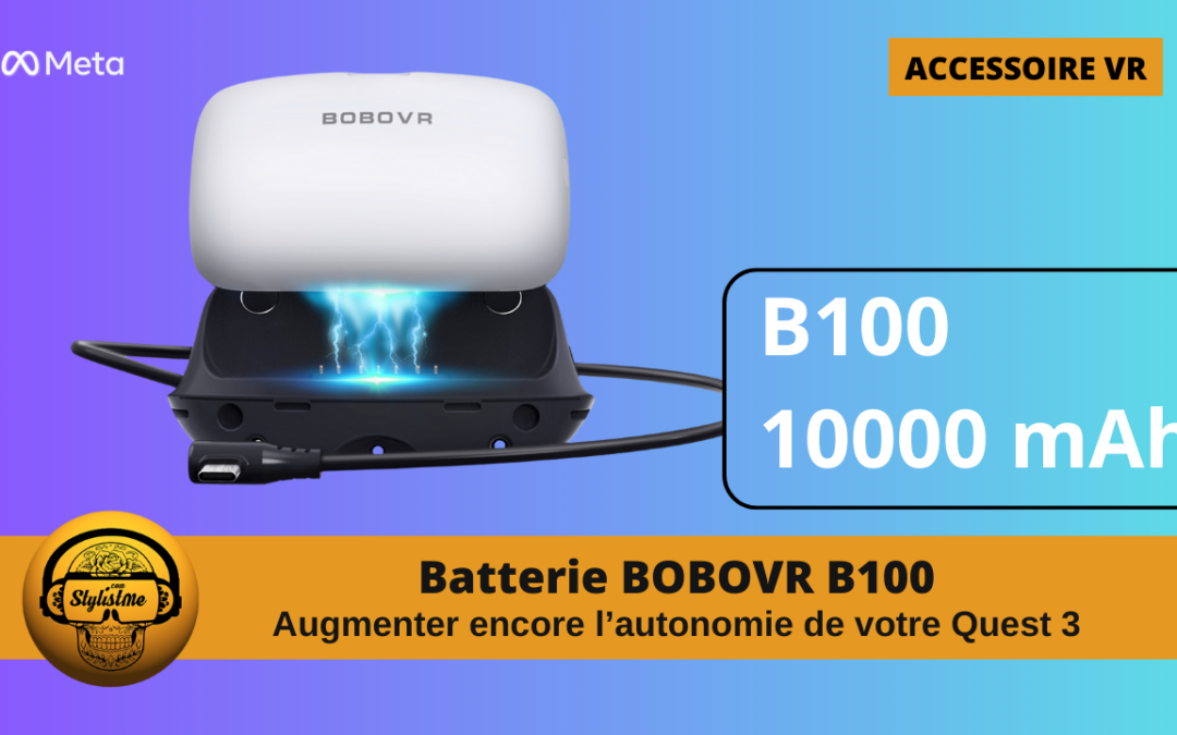 BOBOVR B100 Batterie de 10000 mAh pour sangles M3 M2 ou S3 Pro