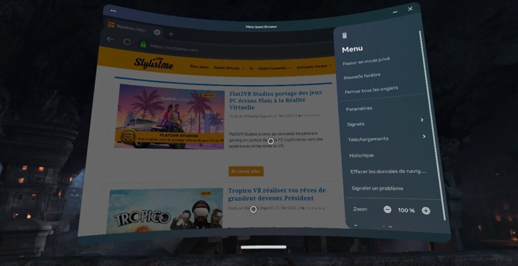 Meta Quest Browser 32 : nouveautés dans le navigateur internet