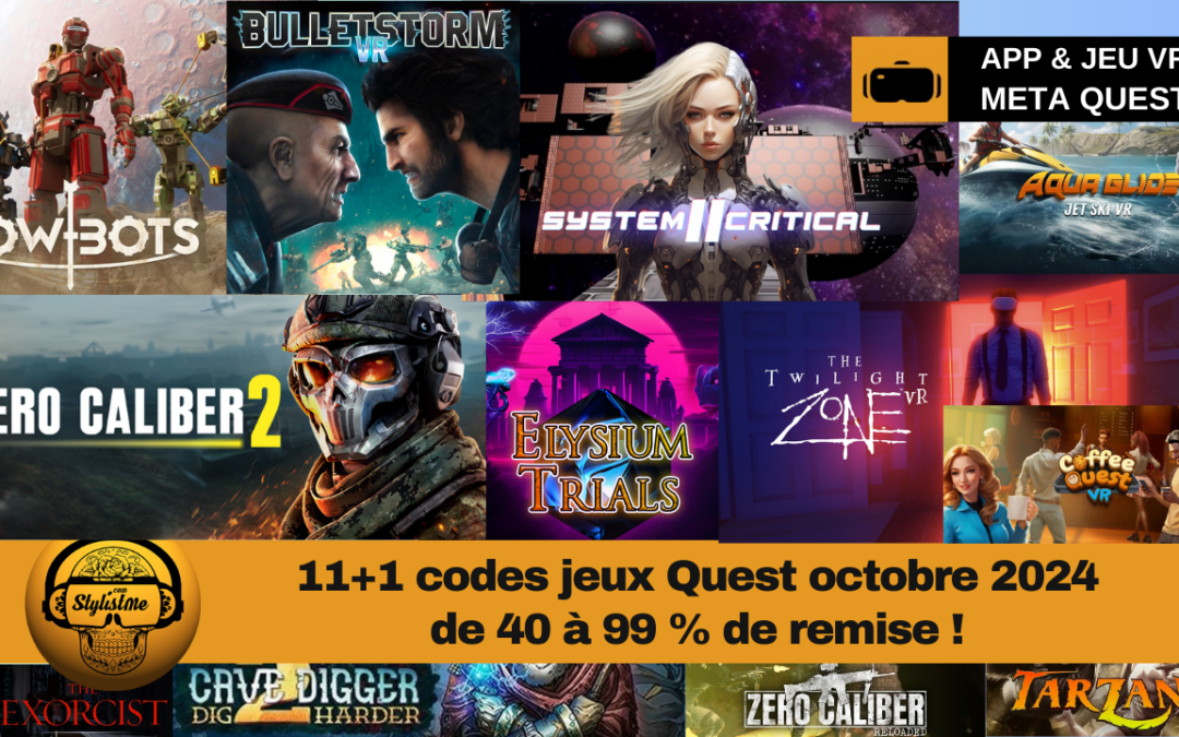 Codes jeux Quest octobre 2024 : 11 jeux VR jusqu’à – 99% !