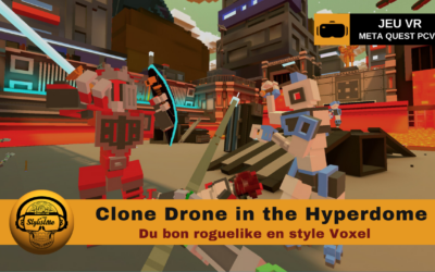 Clone Drone in the Hyperdome combat dans le style Voxel en VR
