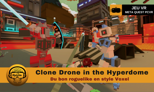 Clone Drone in the Hyperdome combat dans le style Voxel en VR