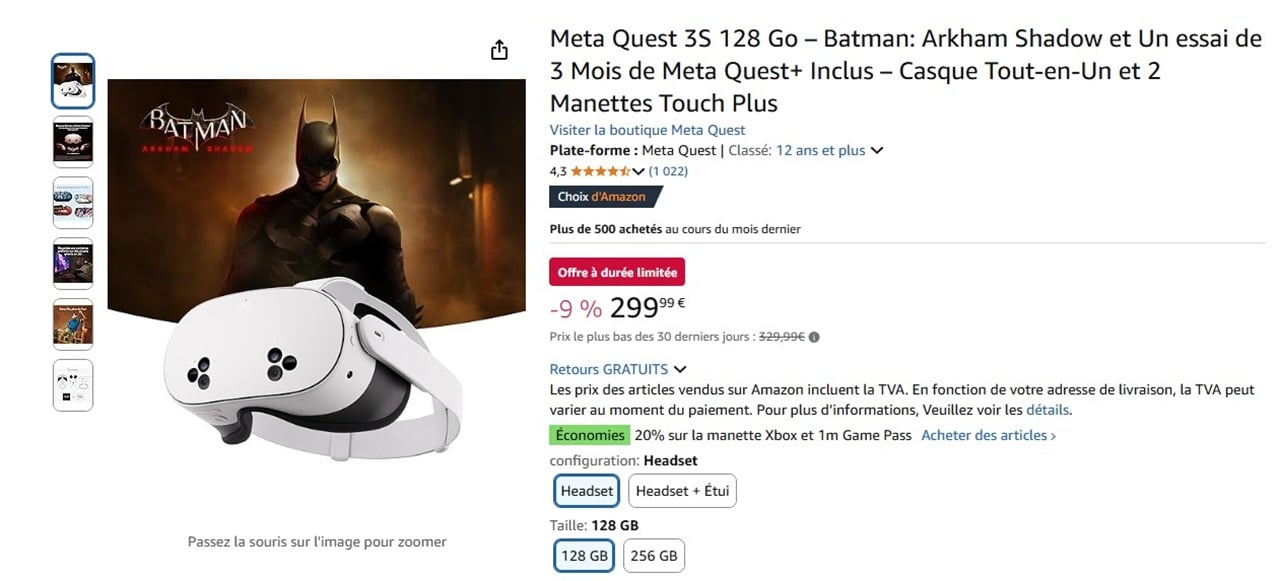 Promo Meta Quest 3S avril 2025