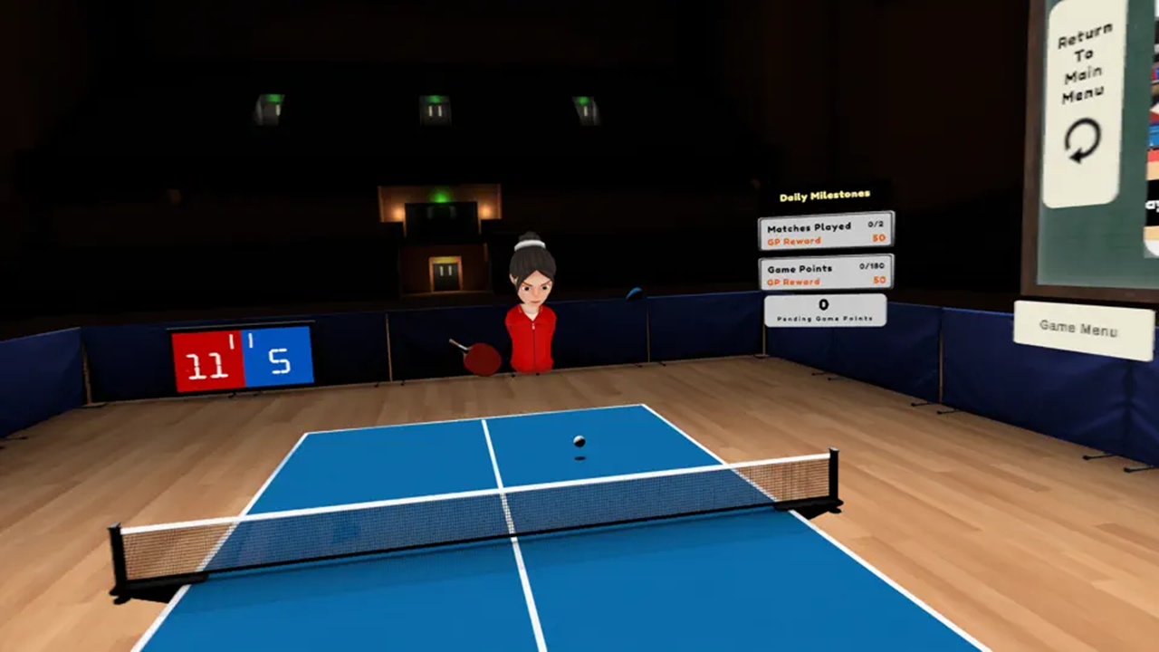 ping pong VR Vision Pro