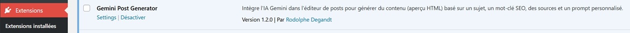 Gemini Post Creator plugin WordPress