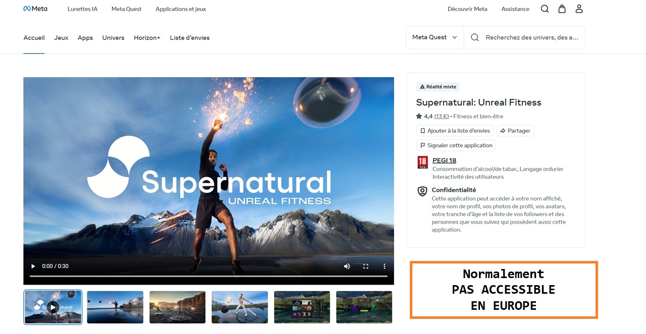 Jeu Quest non accessible en Europe solution VPN US