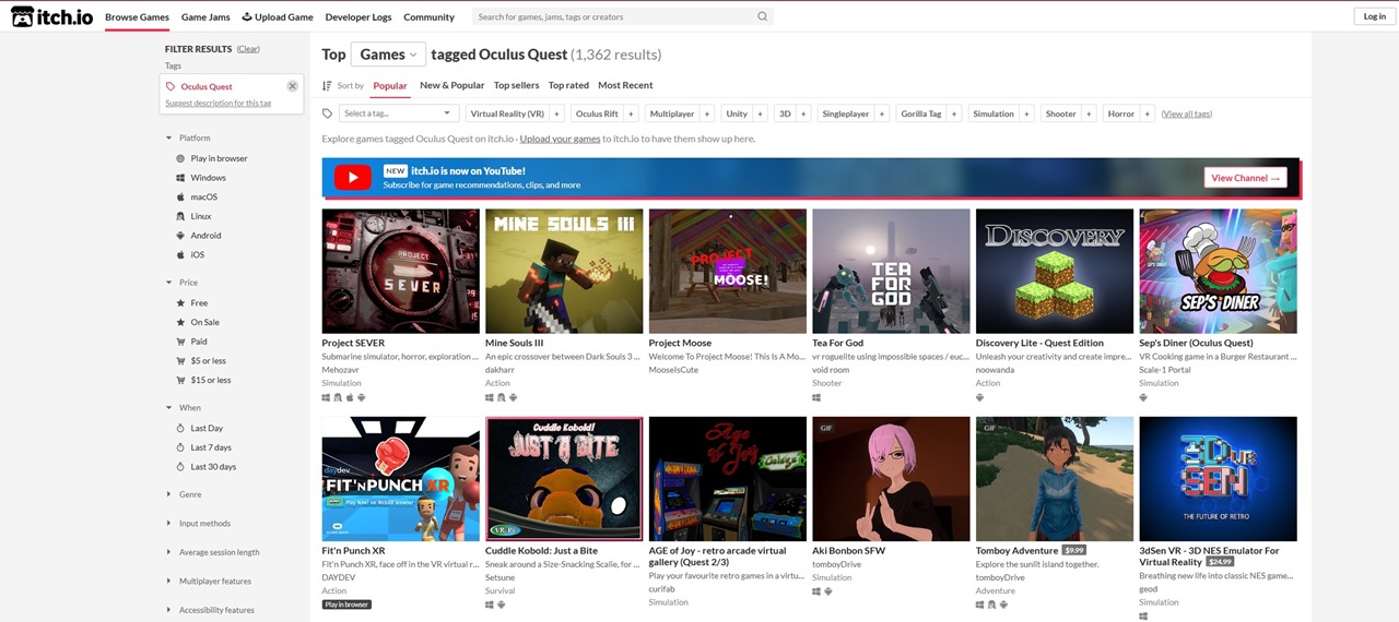 sites apk gratuit Meta Quest itch io