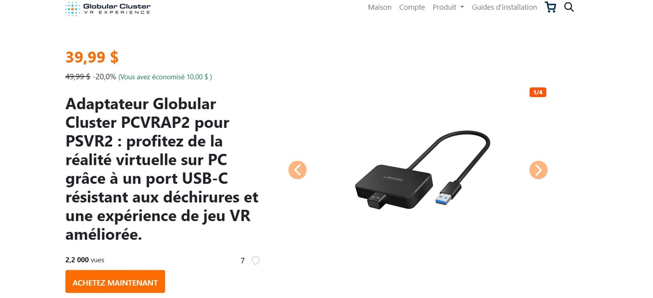 Adaptateur PSVR2 PC Globular Cluster