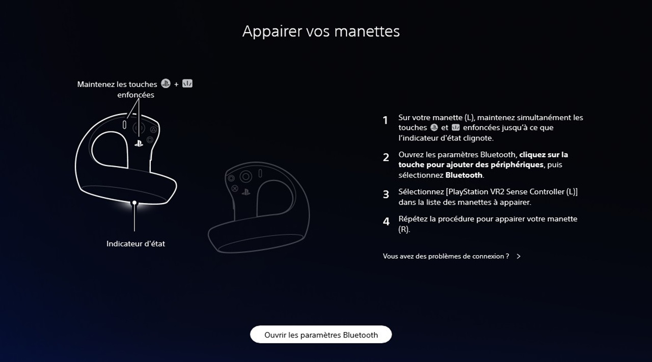 Appairer manette PSVR 2 PC Steam