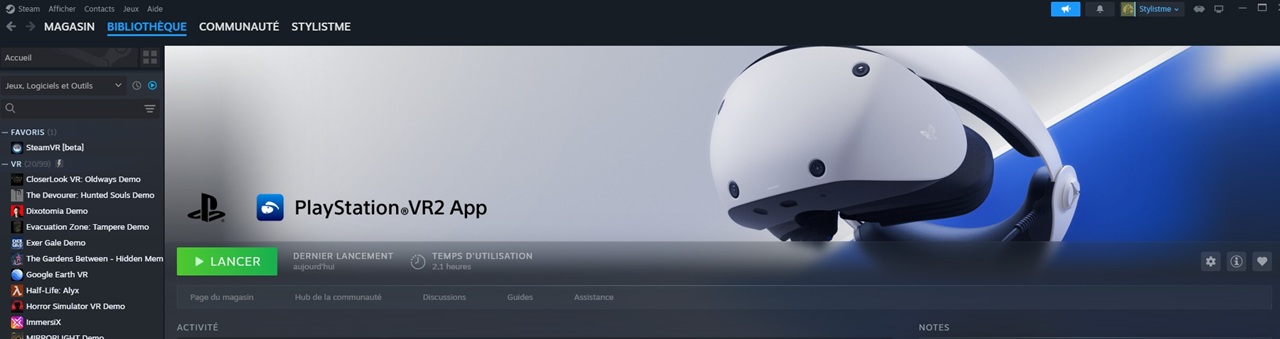 Lancer PSVR 2 Steam PC
