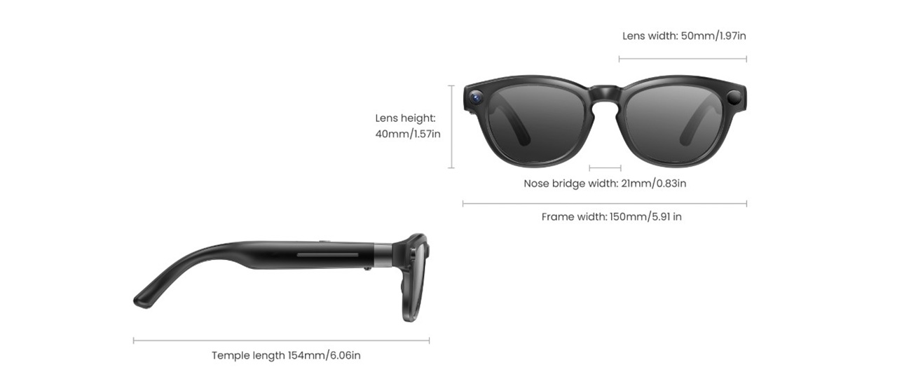 Dimensions lunettes DPVR G1