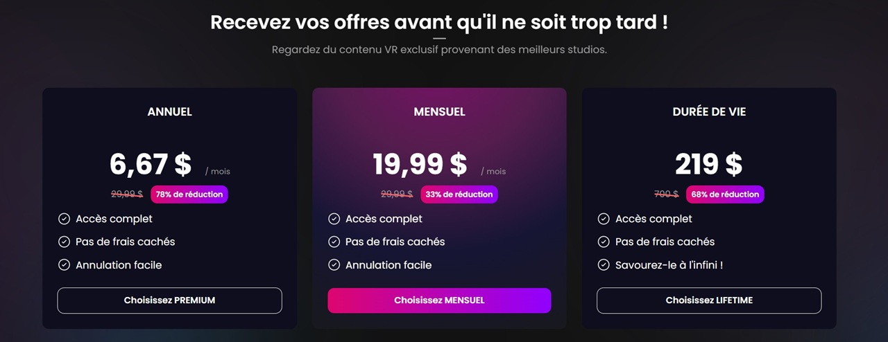 Prix VR Smash abonnement Prix VR Smash abonnement