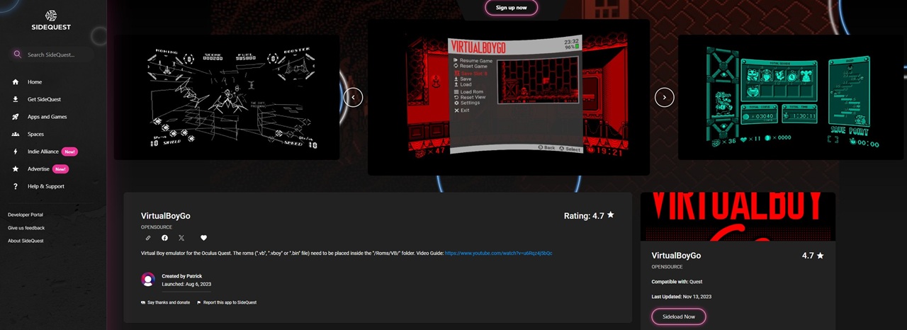 Virtual Boy Go SideQuest Quest Virtual Boy Go SideQuest Quest