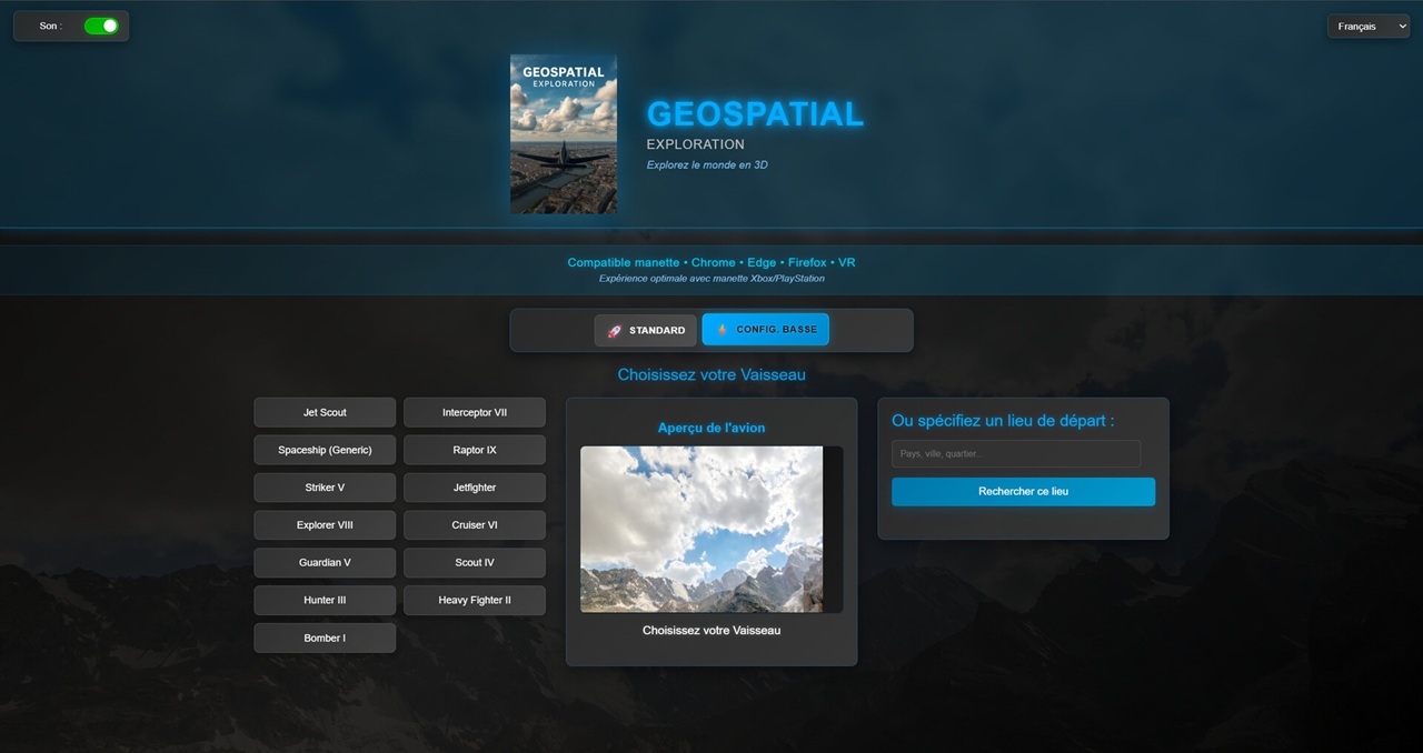 Choix avion Geospatial Exploration