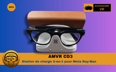 AMVR CD3 : Station de charge magnétique 2 en 1 pour lunettes Ray-Ban Meta