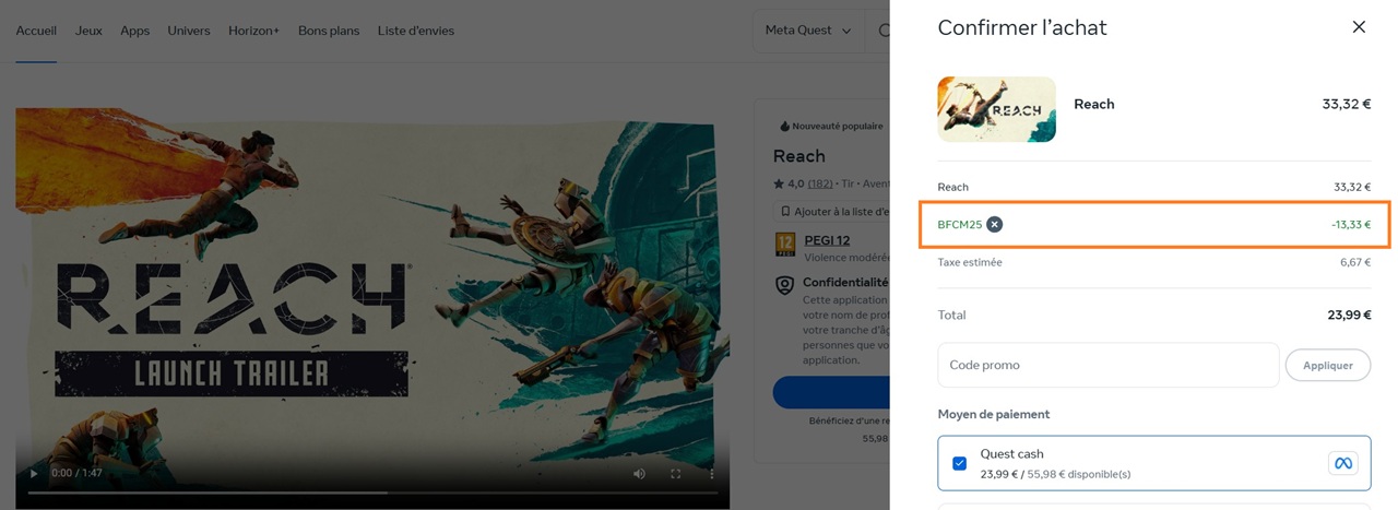 Code réduc Black Friday Quest 2025