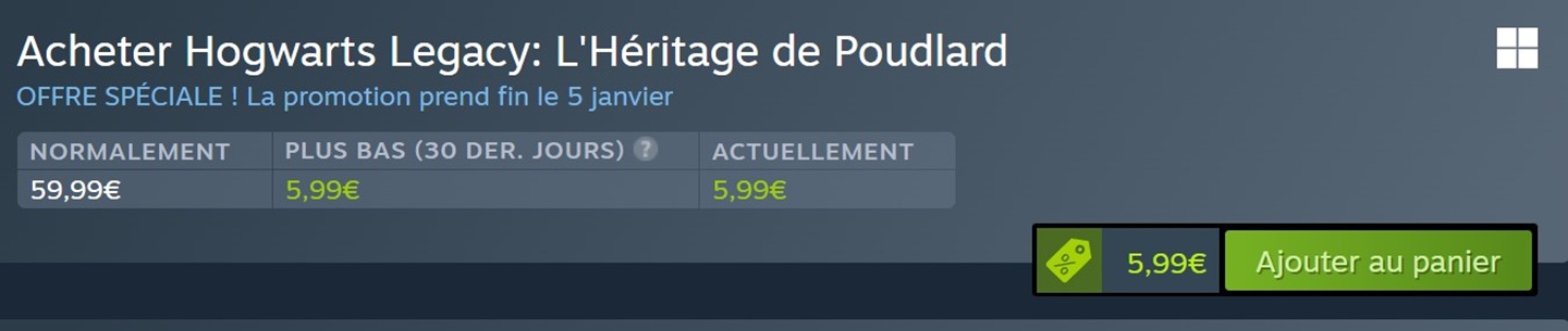 Promo Acheter Hogwarts Legacy VR