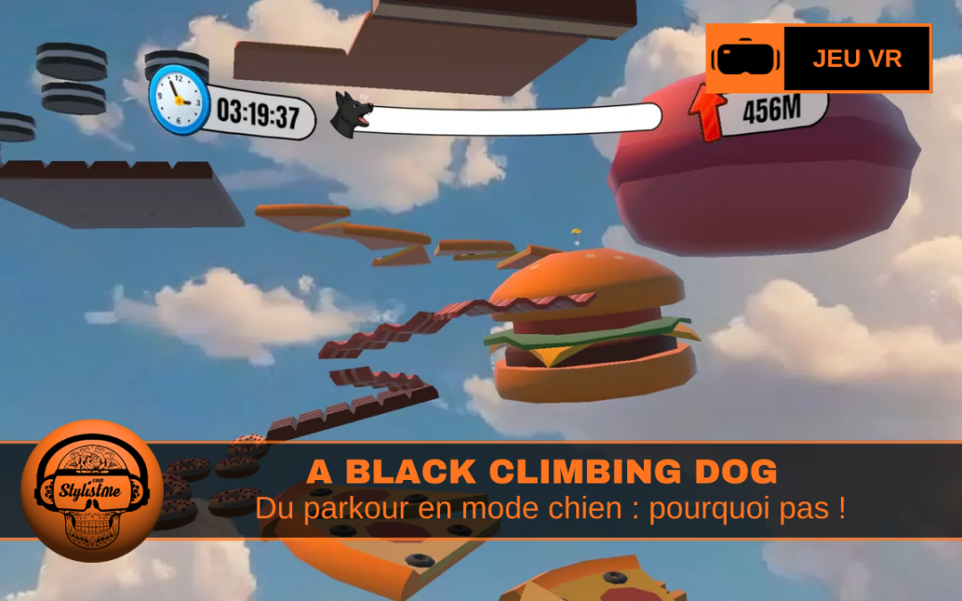 A Black Climbing Dog : du parkour pour chien sur plateforme sur Meta Quest
