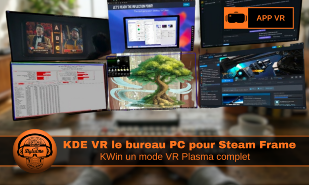 KDE VR  Steam Frame : votre bureau PC 3D multifenêtres
