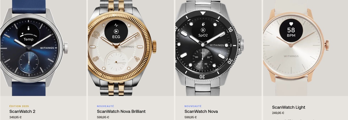 Prix ScanWatch Withings