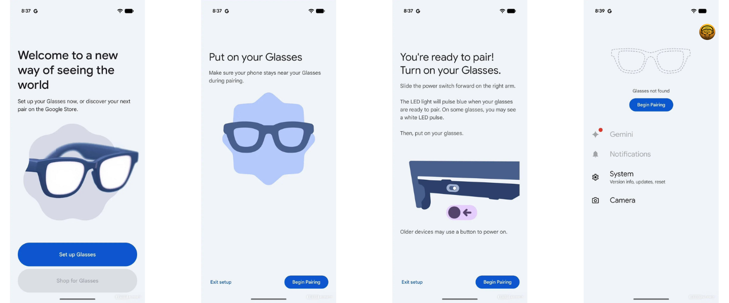 Samsung Galaxy Glasses appairage 