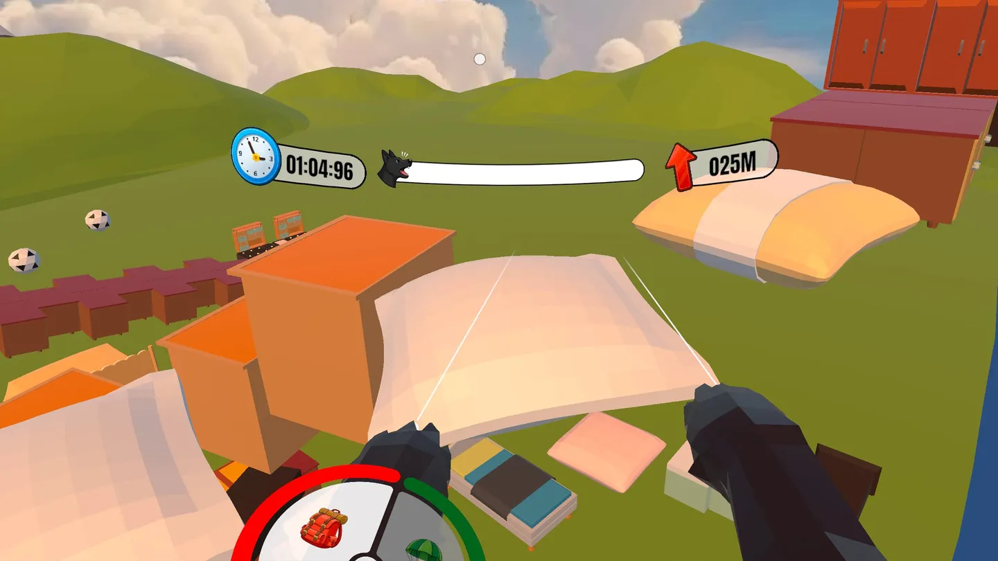 Un chien grimpeur noir en VR