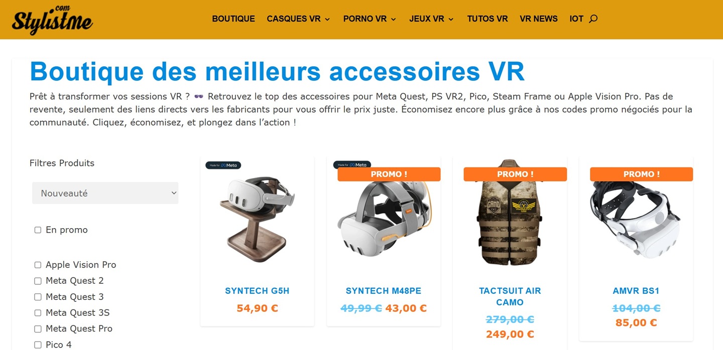 Accessoires VR boutique Stylistme