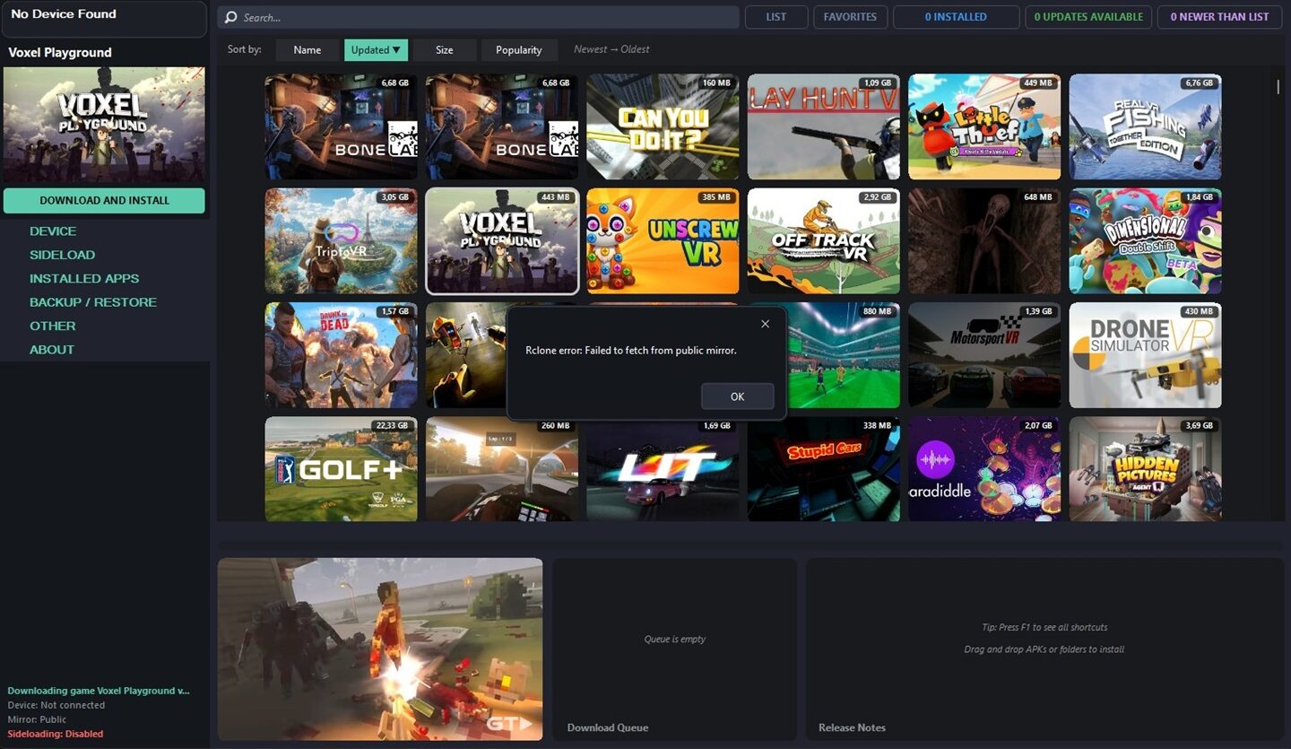 Rookie Sideloader fini