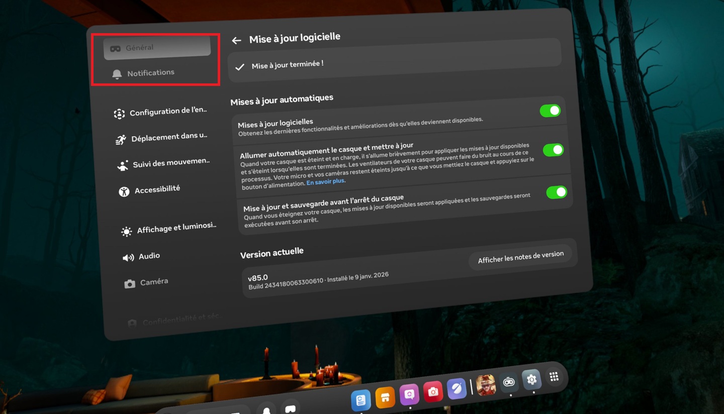 Bouton action visible Quest 3S Bouton action visible Quest 3S