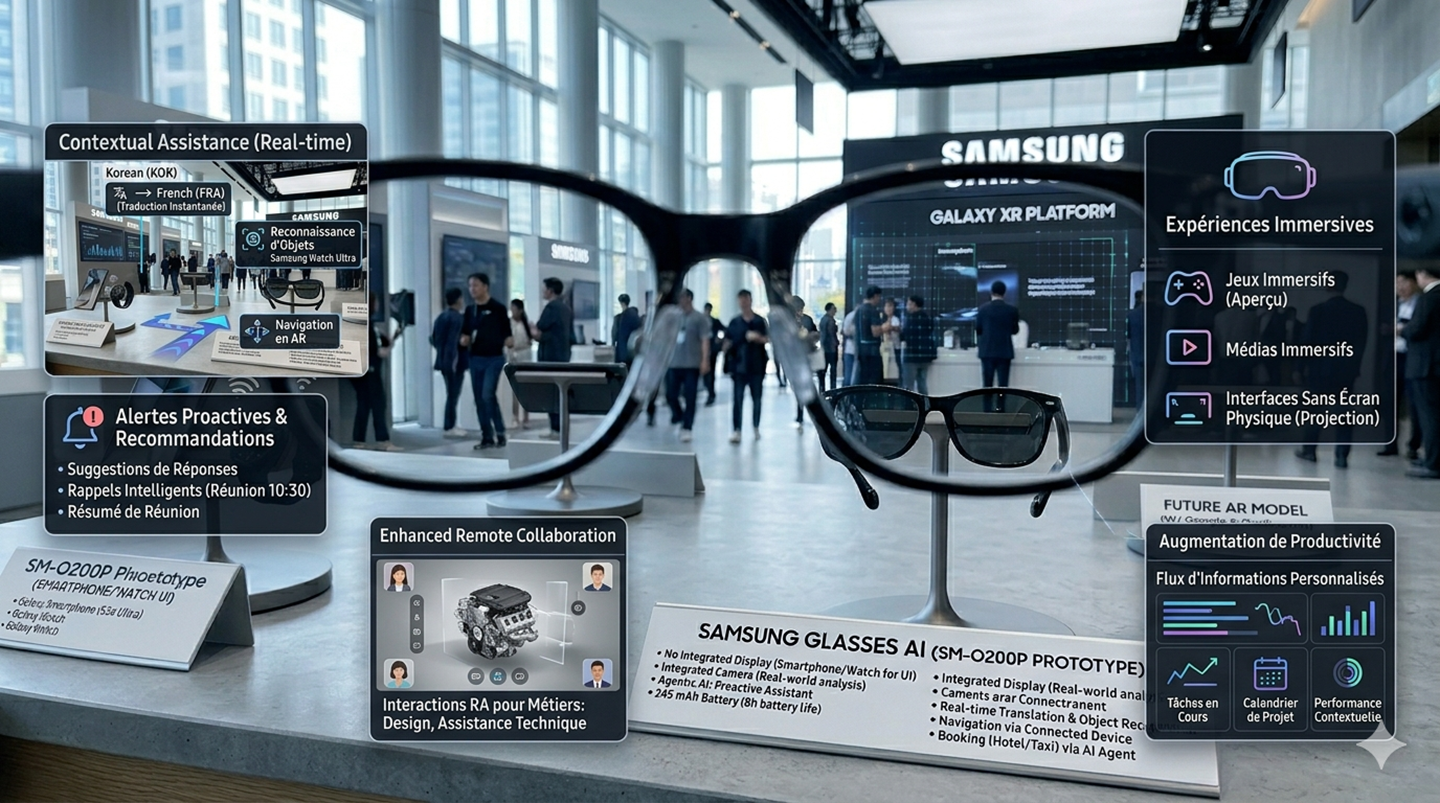 Fonctionnalités lunettes Samsung Fonctionnalités lunettes Samsung