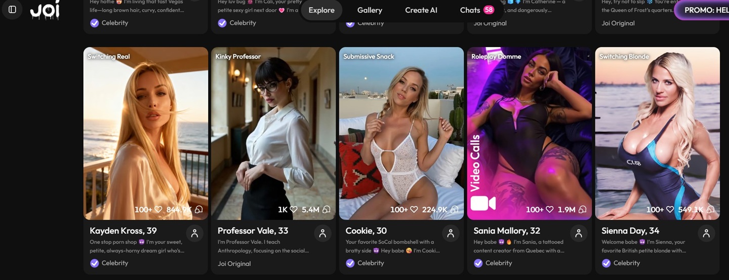 Joi AI choix des avatars