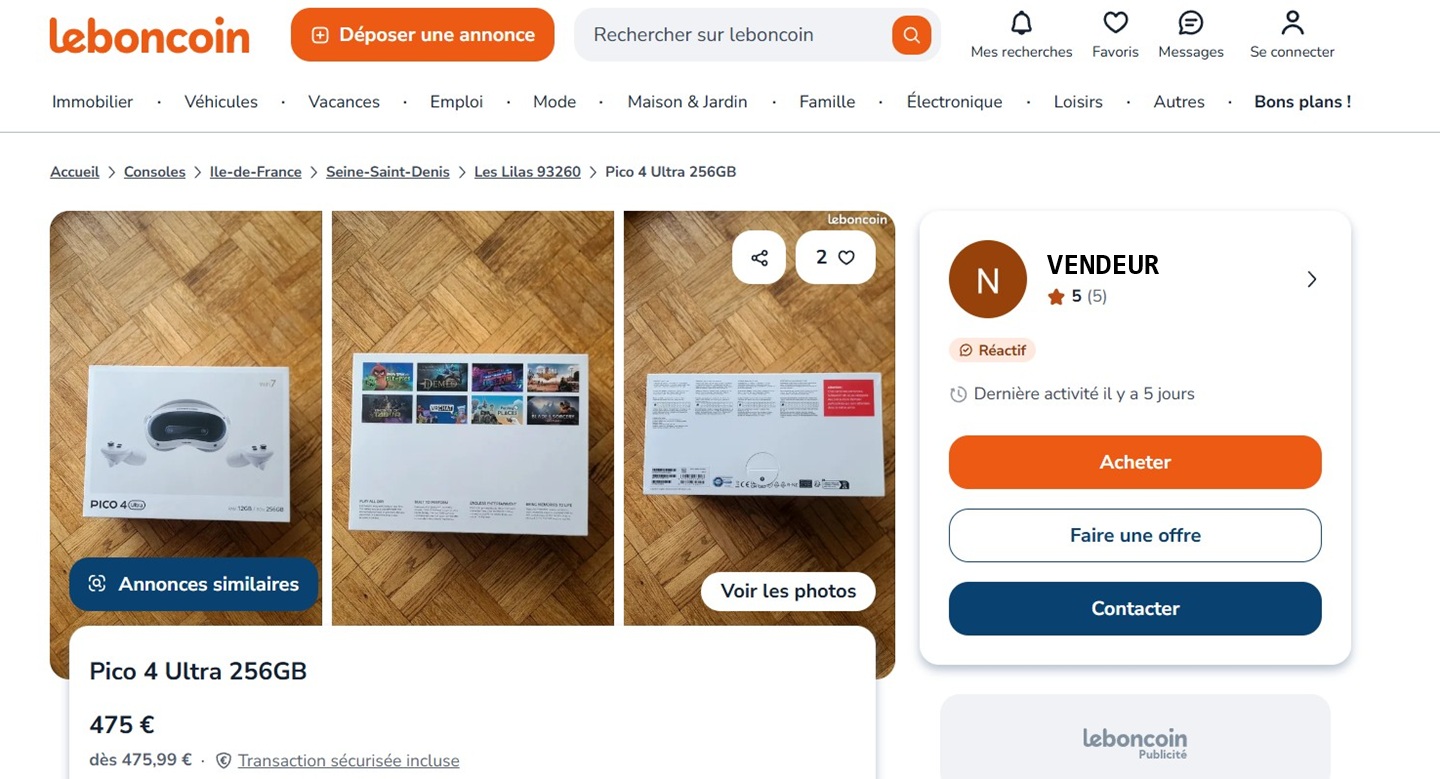 Pico 4 Ultra Occasion