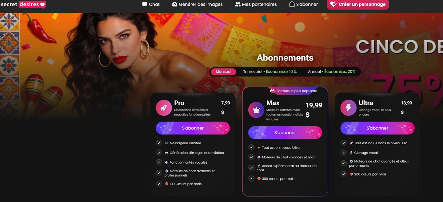 Tarif Secret Desires