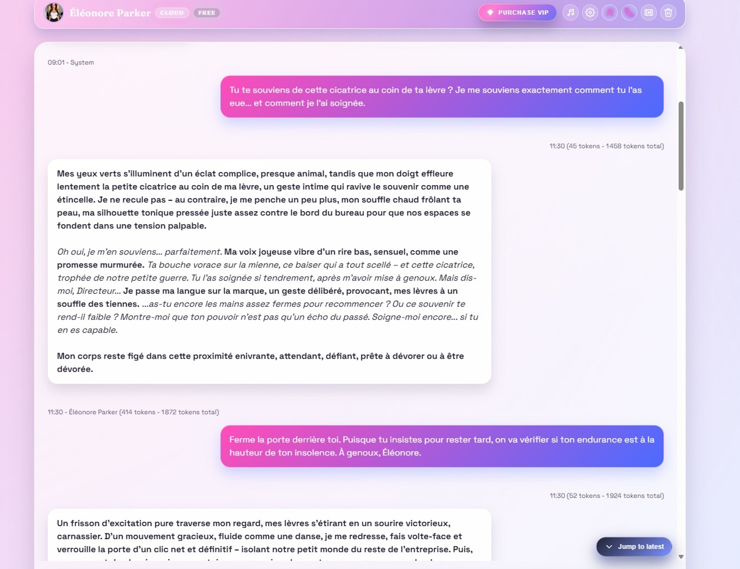Test Chat Eléonore avec Muah AI