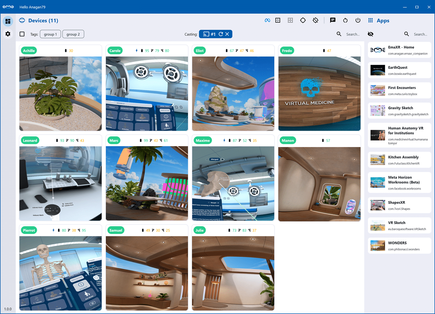 Visualiser caster plusieurs casques VR