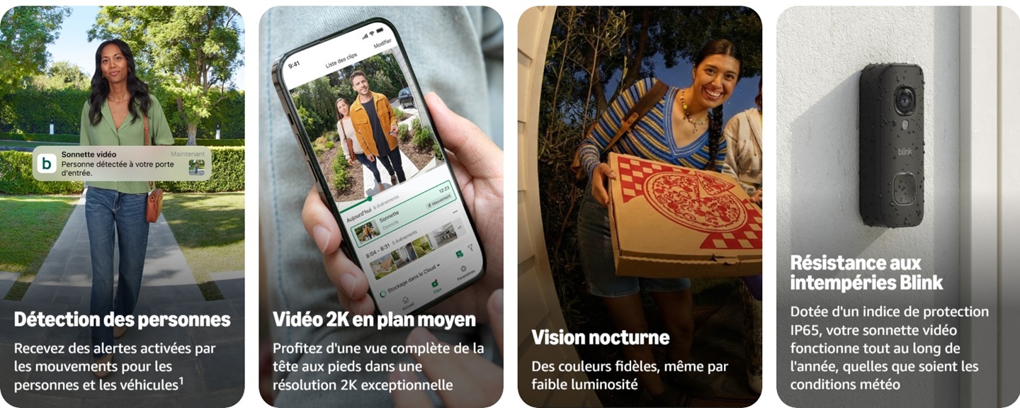 Blink Sonnette vidéo 2K+fonctionnalités