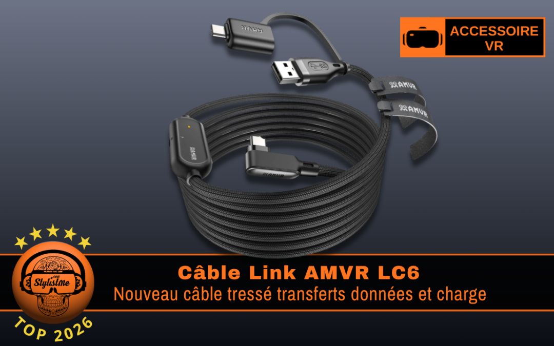 Câble Link AMVR LC6 : transfert données et charge casque VR