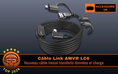 Câble Link AMVR LC6 : transfert données et charge casque VR