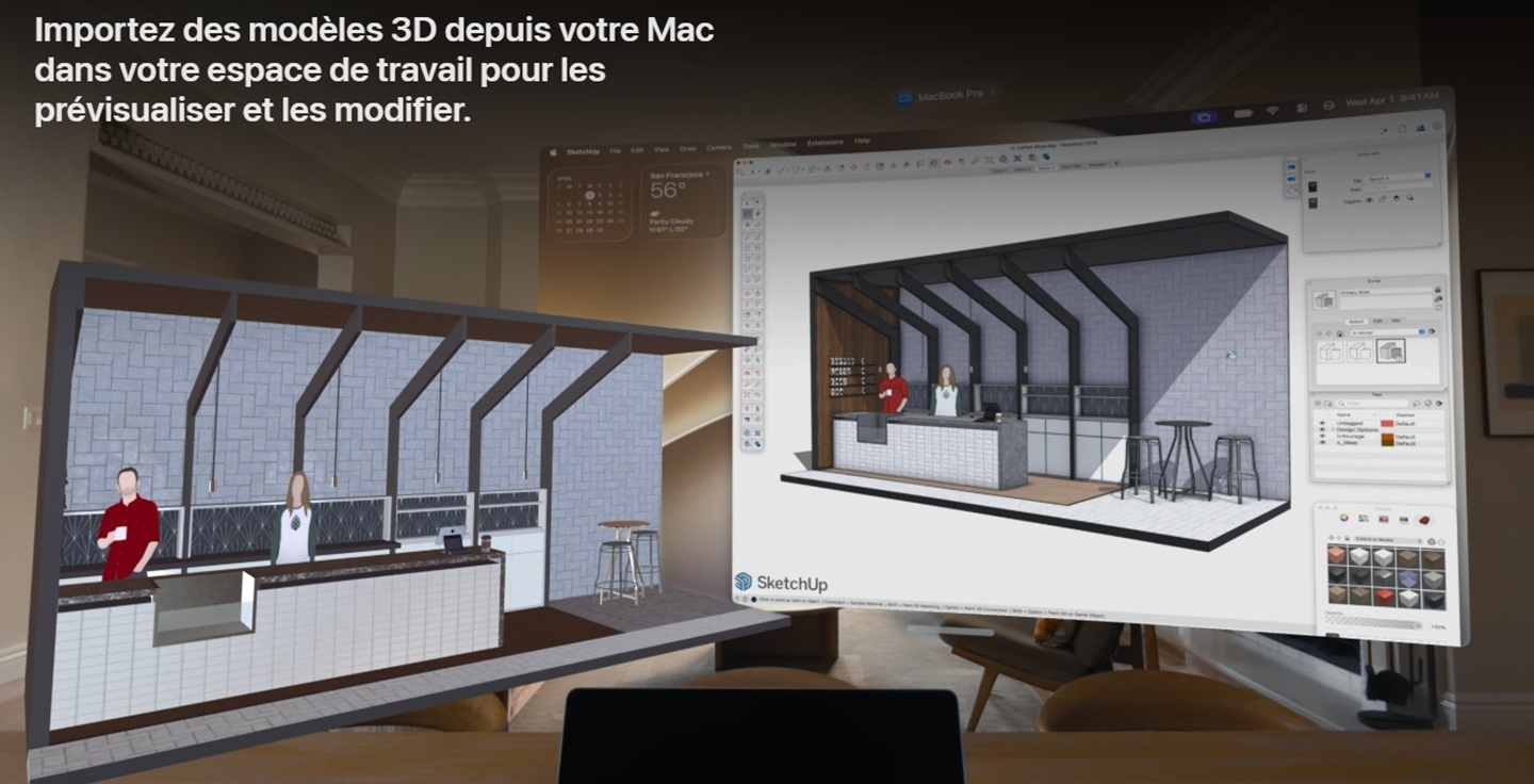 modèle 3D Mac vers Vision Pro