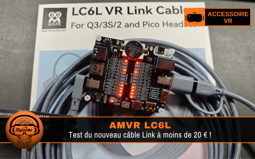 AMVR LC6L : câble Link 5 m renforcé, USB-C et USB-A, sans charge