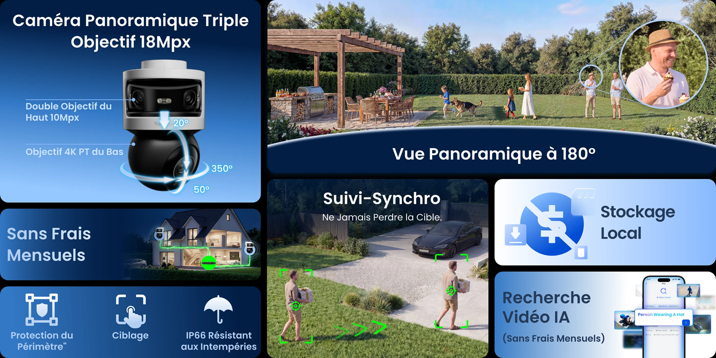 Caméra 360 degrés surveillance 4K Caméra 360 degrés surveillance 4K