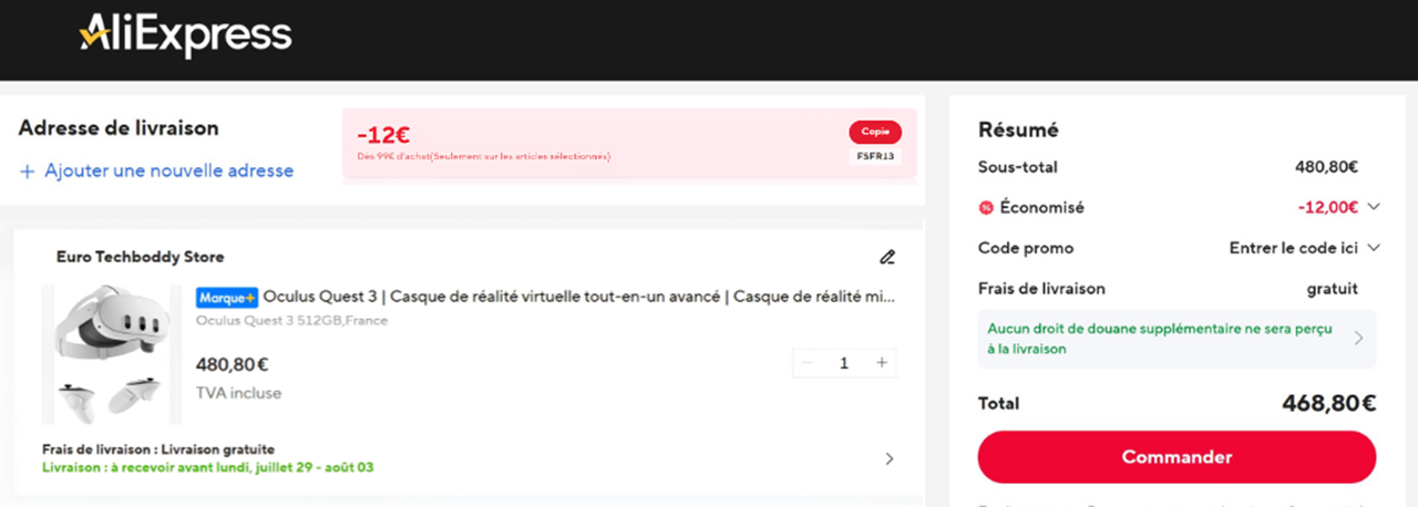 Meta Quest 3 promo 468 €