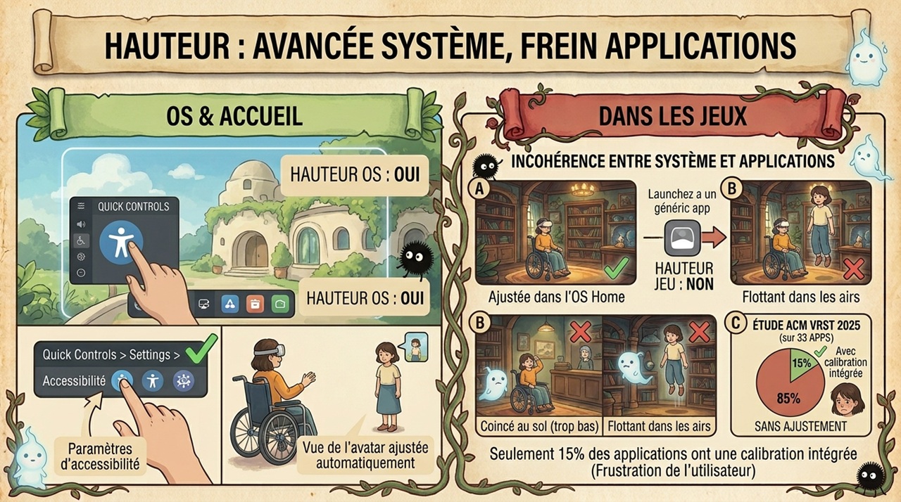 Ajustement de la hauteur en VR pour handicap moteur Ajustement de la hauteur en VR pour handicap moteur