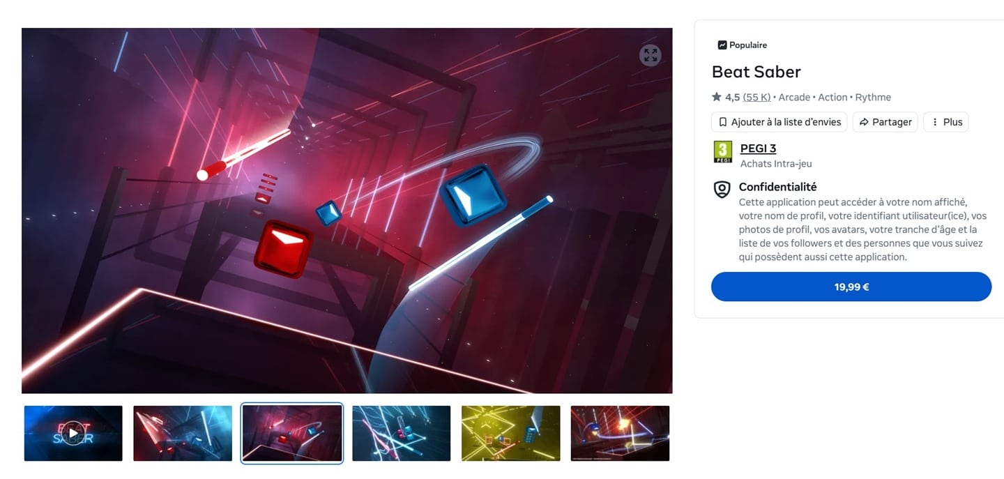 Beat Saber baisse de prix Beat Saber baisse de prix